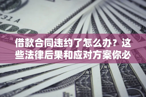济南借款合同违约了怎么办？这些法律后果和应对方案你必须知道